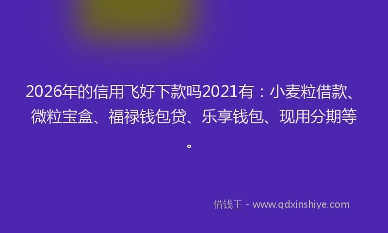 2026年的信用飞好下款吗2021有：小麦粒借款、微粒宝盒、福禄钱包贷、乐享钱包、现用分期等。
