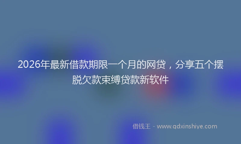 2026年最新借款期限一个月的网贷，分享五个摆脱欠款束缚贷款新软件