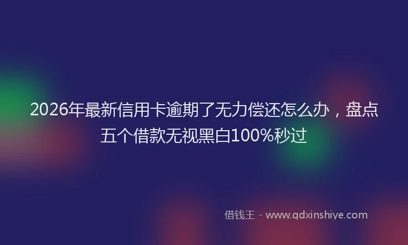 2026年最新信用卡逾期了无力偿还怎么办，盘点五个借款无视黑白100%秒过