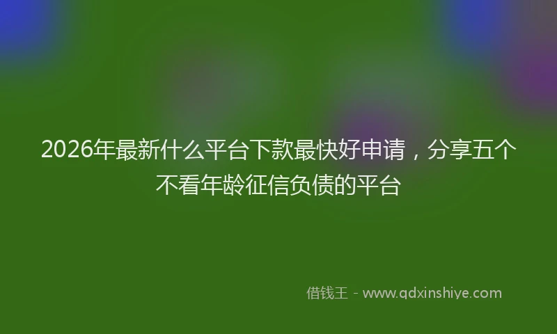 2026年最新什么平台下款最快好申请，分享五个不看年龄征信负债的平台