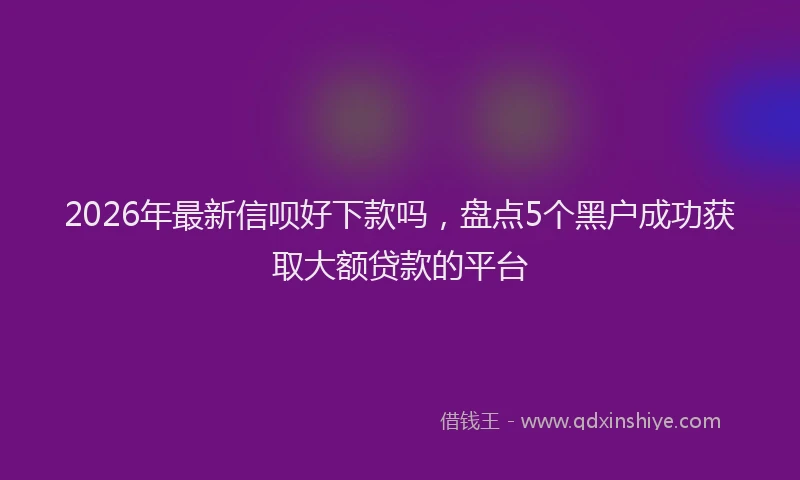 2026年最新信呗好下款吗，盘点5个黑户成功获取大额贷款的平台