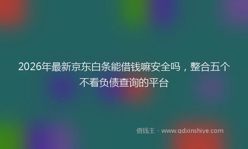 2026年最新京东白条能借钱嘛安全吗，整合五个不看负债查询的平台