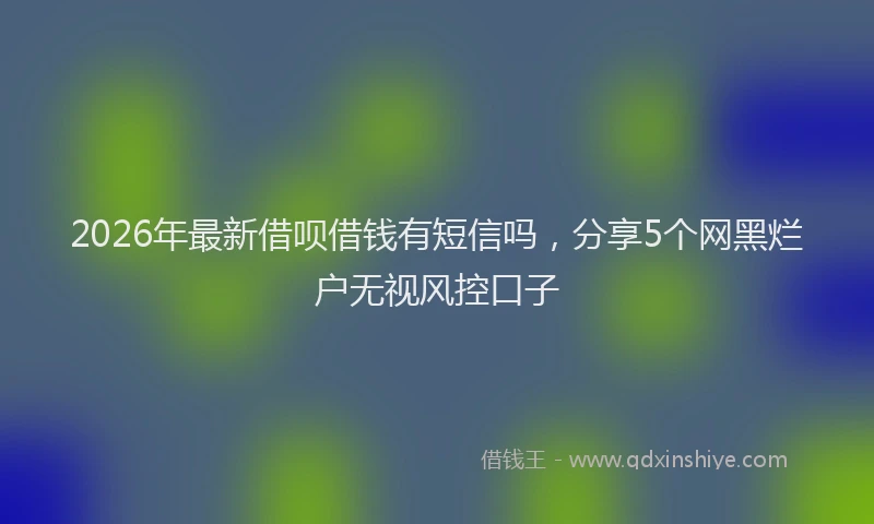 2026年最新借呗借钱有短信吗，分享5个网黑烂户无视风控口子