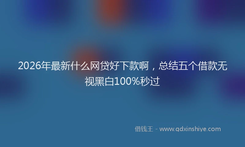 2026年最新什么网贷好下款啊，总结五个借款无视黑白100%秒过