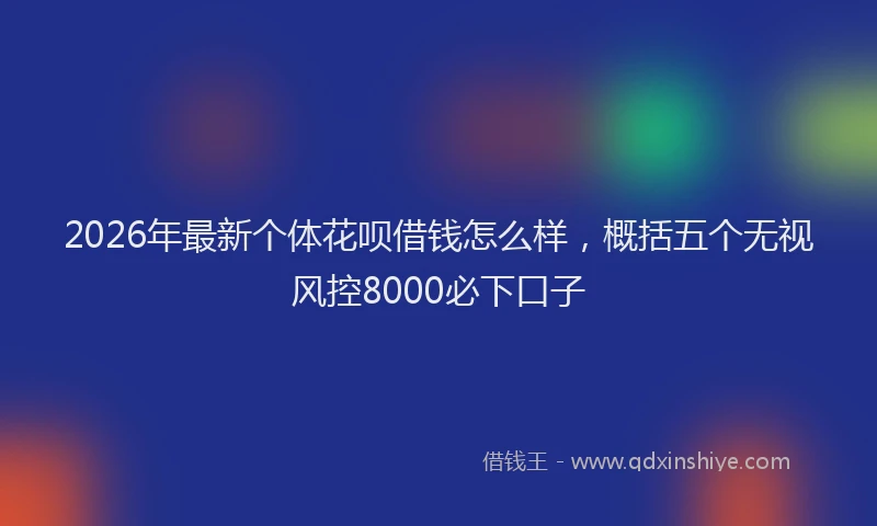 2026年最新个体花呗借钱怎么样，概括五个无视风控8000必下口子