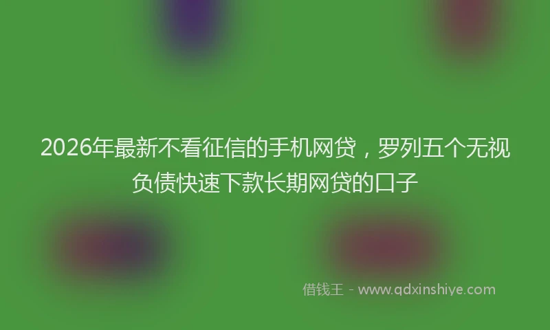 2026年最新不看征信的手机网贷,罗列五个无视负债快速下款长期网贷的口子