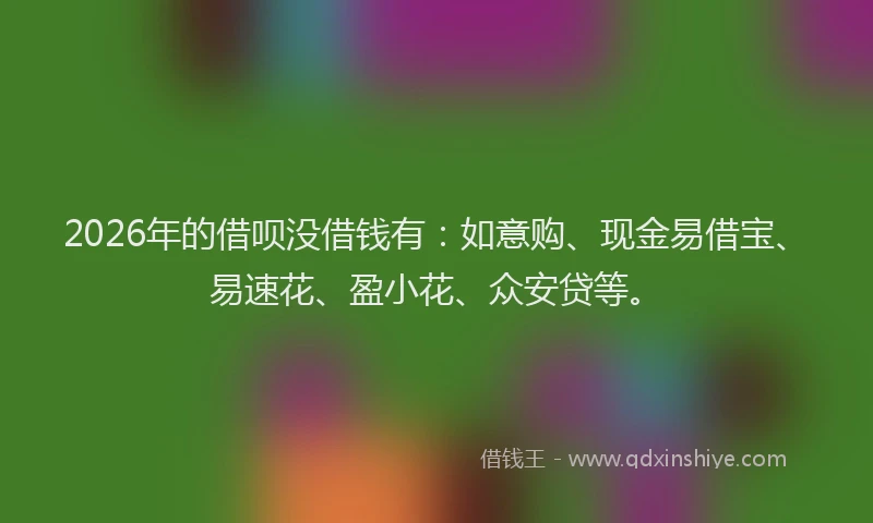 2026年的借呗没借钱有：如意购、现金易借宝、易速花、盈小花、众安贷等。