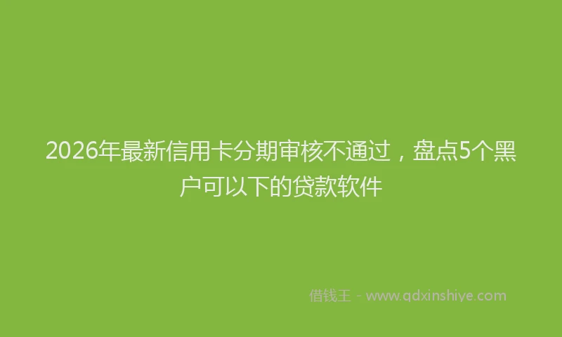 2026年最新信用卡分期审核不通过,盘点5个黑户可以下的贷款软件