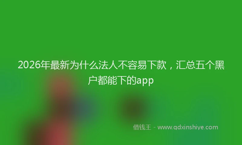 2026年最新为什么法人不容易下款,汇总五个黑户都能下的app
