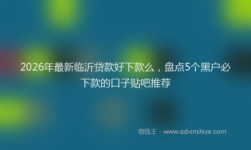 2026年最新临沂贷款好下款么，盘点5个黑户必下款的口子贴吧推荐