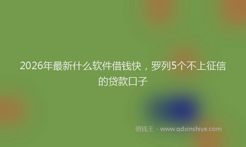 2026年最新什么软件借钱快，罗列5个不上征信的贷款口子