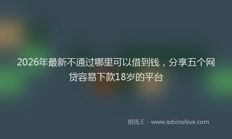 2026年最新不通过哪里可以借到钱，分享五个网贷容易下款18岁的平台