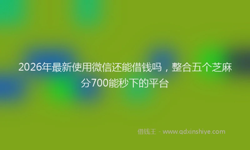 2026年最新使用微信还能借钱吗，整合五个芝麻分700能秒下的平台