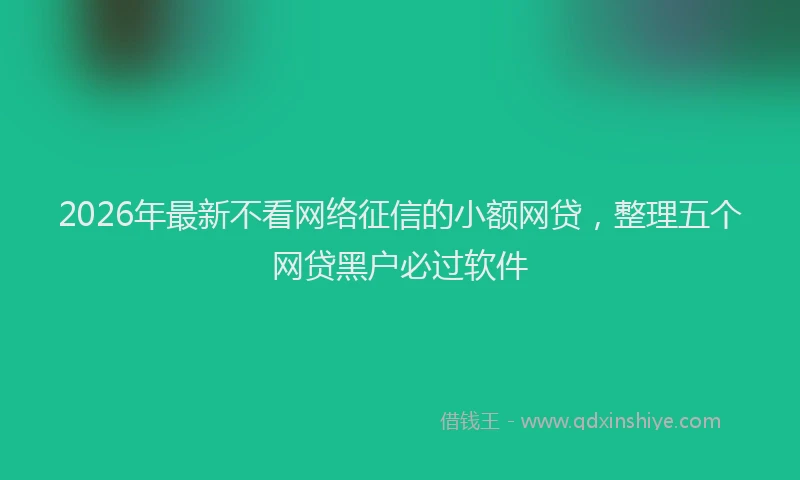 2026年最新不看网络征信的小额网贷,整理五个网贷黑户必过软件