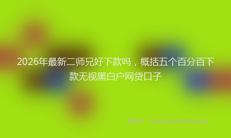 2026年最新二师兄好下款吗，概括五个百分百下款无视黑白户网贷口子