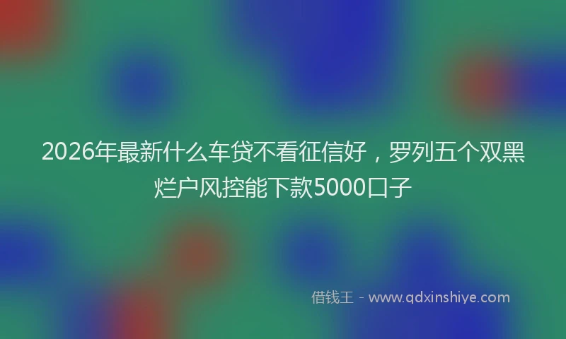 2026年最新什么车贷不看征信好,罗列五个双黑烂户风控能下款5000口子