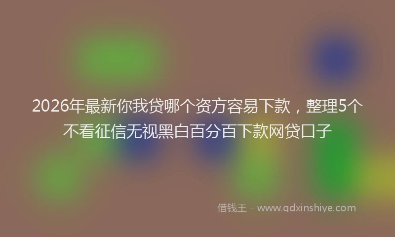 2026年最新你我贷哪个资方容易下款，整理5个不看征信无视黑白百分百下款网贷口子