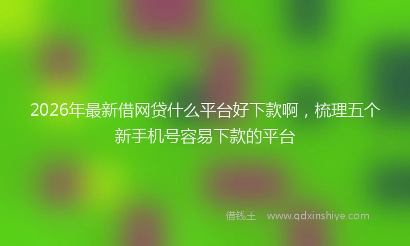 2026年最新借网贷什么平台好下款啊，梳理五个新手机号容易下款的平台