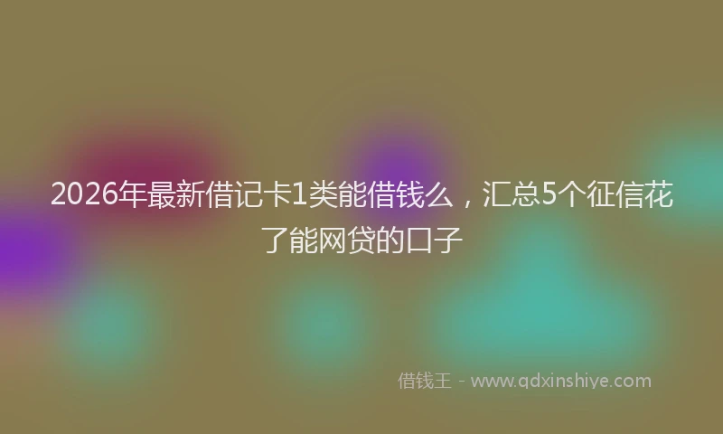2026年最新借记卡1类能借钱么，汇总5个征信花了能网贷的口子