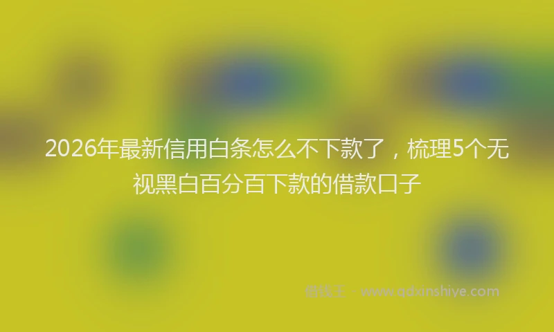 2026年最新信用白条怎么不下款了,梳理5个无视黑白百分百下款的借款口子