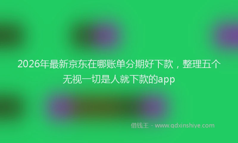 2026年最新京东在哪账单分期好下款，整理五个无视一切是人就下款的app