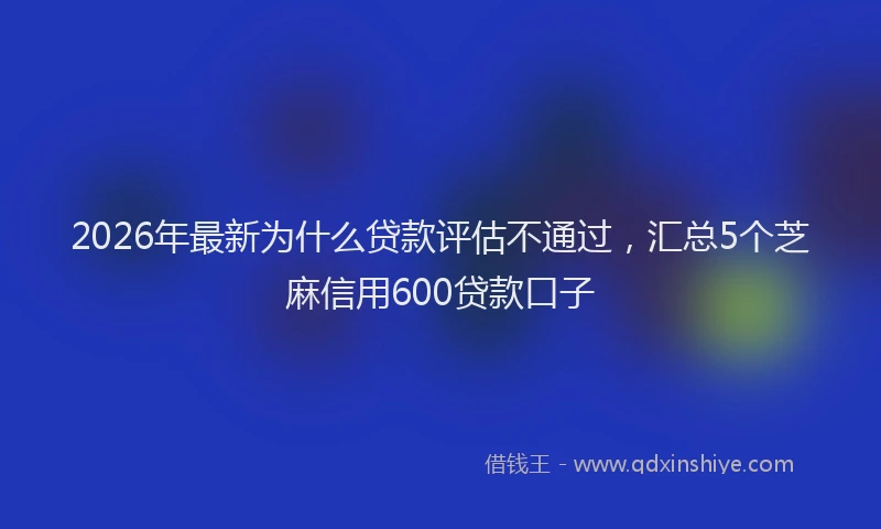 2026年最新为什么贷款评估不通过，汇总5个芝麻信用600贷款口子