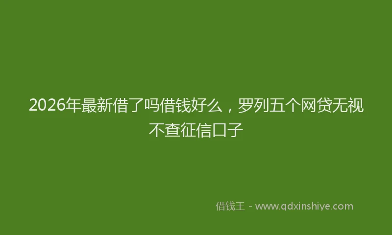 2026年最新借了吗借钱好么，罗列五个网贷无视不查征信口子