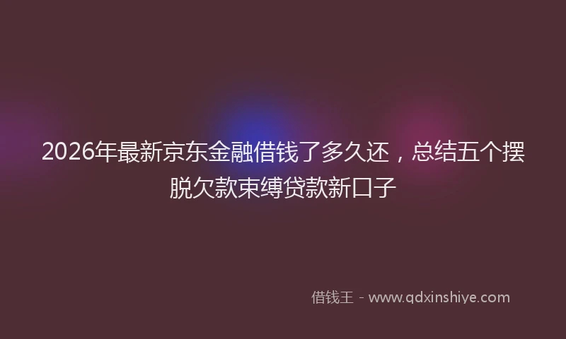 2026年最新京东金融借钱了多久还,总结五个摆脱欠款束缚贷款新口子