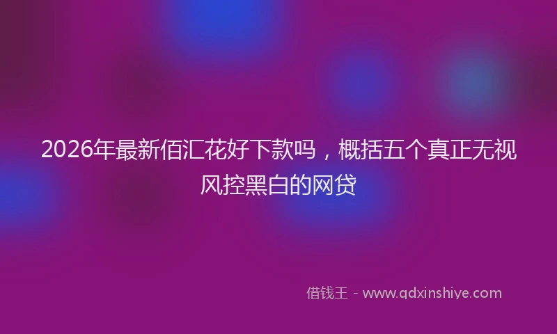 2026年最新佰汇花好下款吗,概括五个真正无视风控黑白的网贷