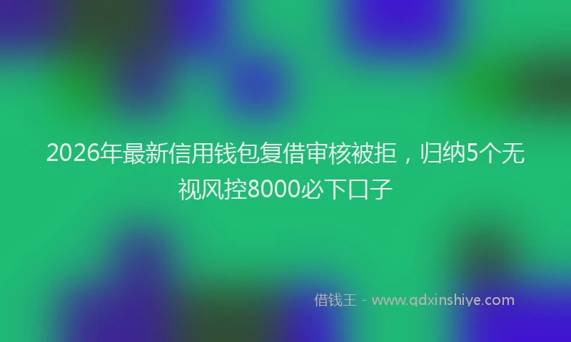 2026年最新信用钱包复借审核被拒，归纳5个无视风控8000必下口子
