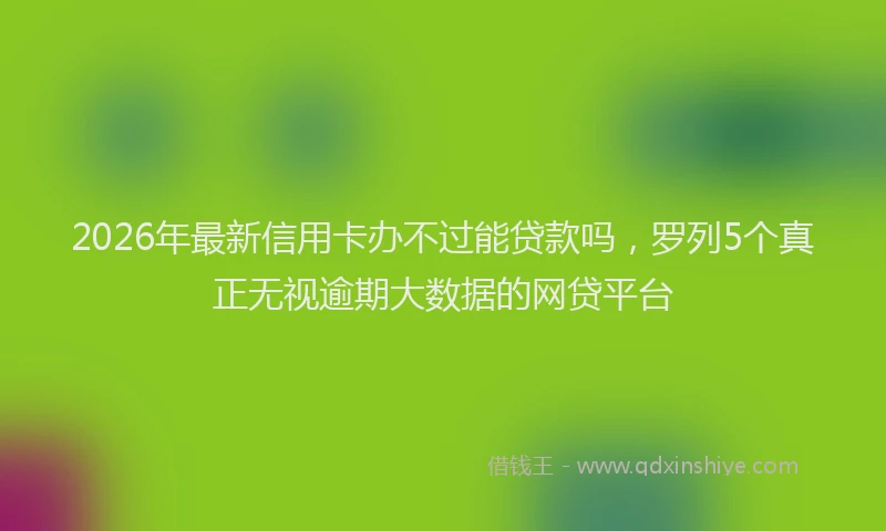 2026年最新信用卡办不过能贷款吗，罗列5个真正无视逾期大数据的网贷平台