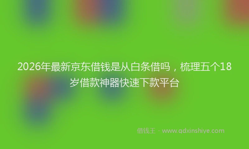 2026年最新京东借钱是从白条借吗，梳理五个18岁借款神器快速下款平台