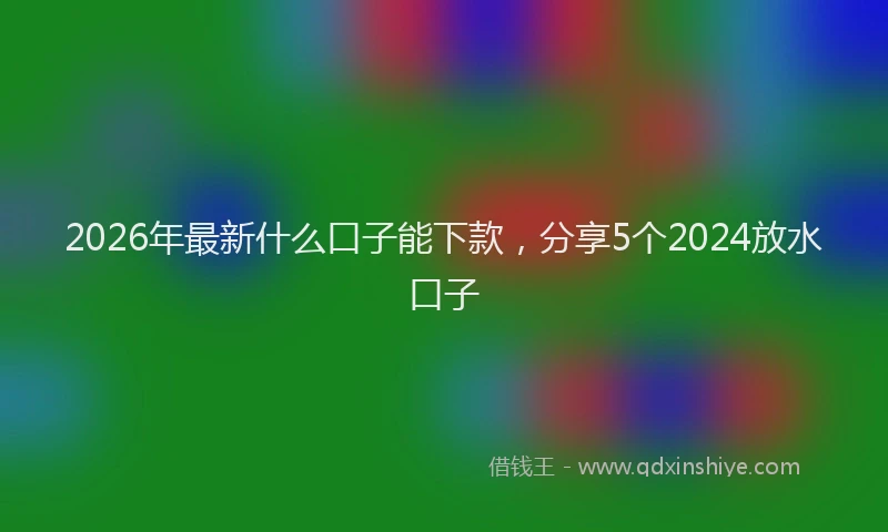 2026年最新什么口子能下款，分享5个2024放水口子