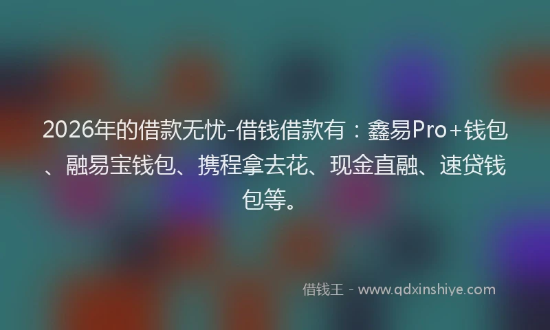 2026年的借款无忧-借钱借款有：鑫易Pro+钱包、融易宝钱包、携程拿去花、现金直融、速贷钱包等。