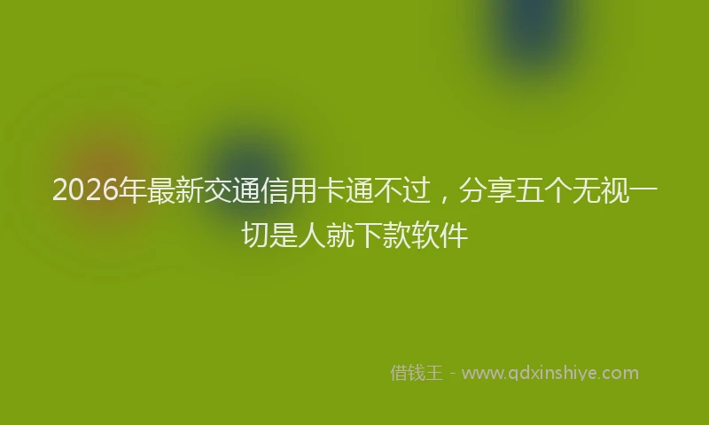 2026年最新交通信用卡通不过，分享五个无视一切是人就下款软件