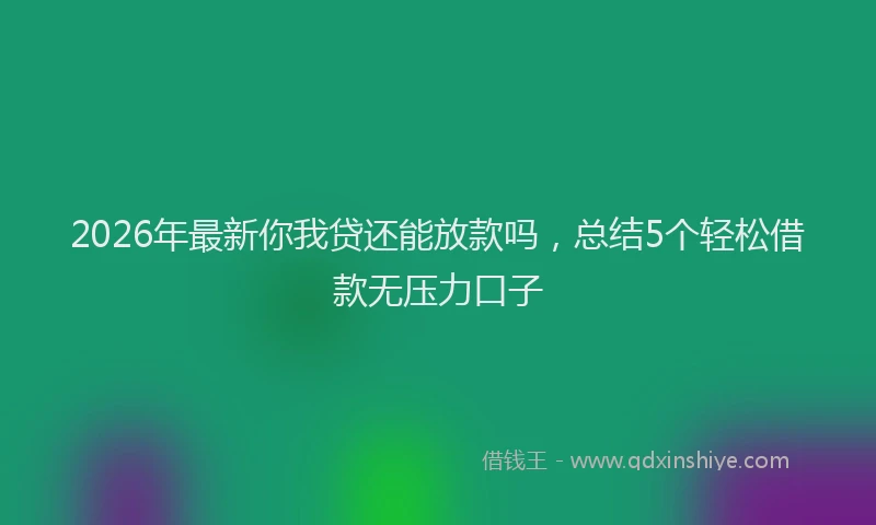 2026年最新你我贷还能放款吗,总结5个轻松借款无压力口子