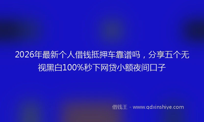 2026年最新个人借钱抵押车靠谱吗,分享五个无视黑白100%秒下网贷小额夜间口子
