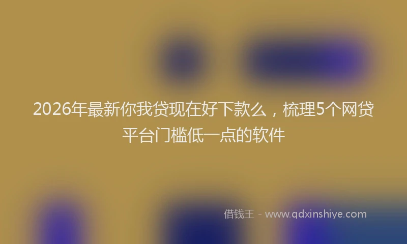 2026年最新你我贷现在好下款么，梳理5个网贷平台门槛低一点的软件