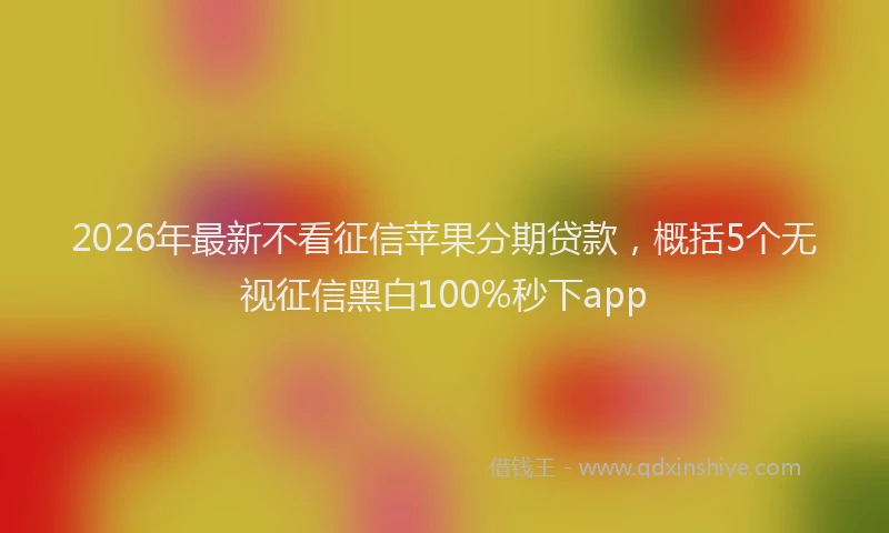 2026年最新不看征信苹果分期贷款，概括5个无视征信黑白100%秒下app