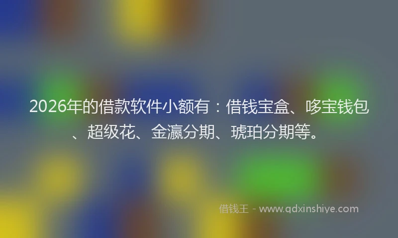 2026年的借款软件小额有：借钱宝盒、哆宝钱包、超级花、金瀛分期、琥珀分期等。