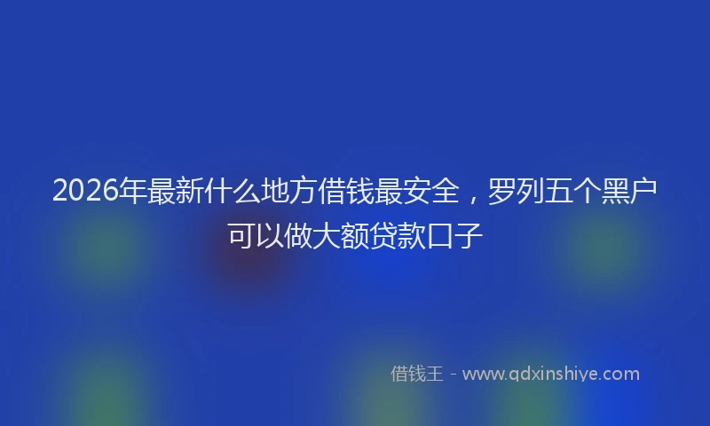 2026年最新什么地方借钱最安全，罗列五个黑户可以做大额贷款口子