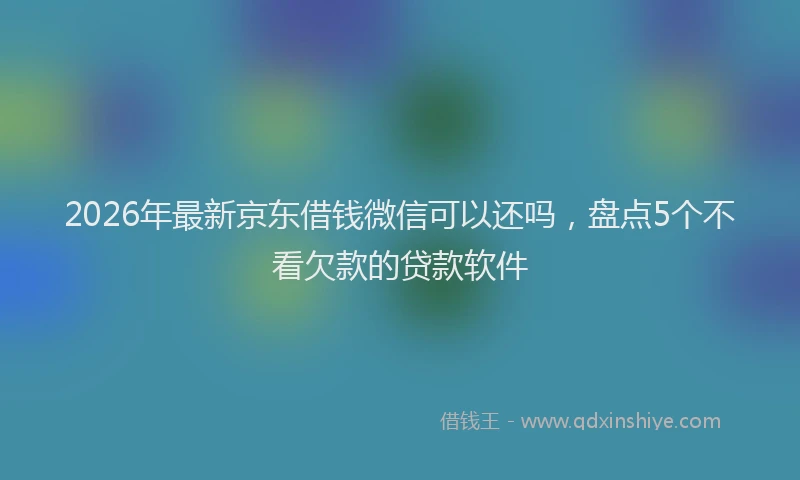 2026年最新京东借钱微信可以还吗,盘点5个不看欠款的贷款软件