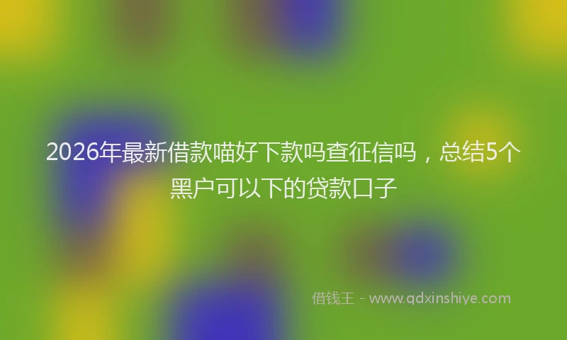 2026年最新借款喵好下款吗查征信吗，总结5个黑户可以下的贷款口子