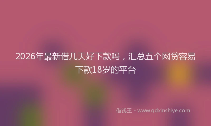 2026年最新借几天好下款吗，汇总五个网贷容易下款18岁的平台