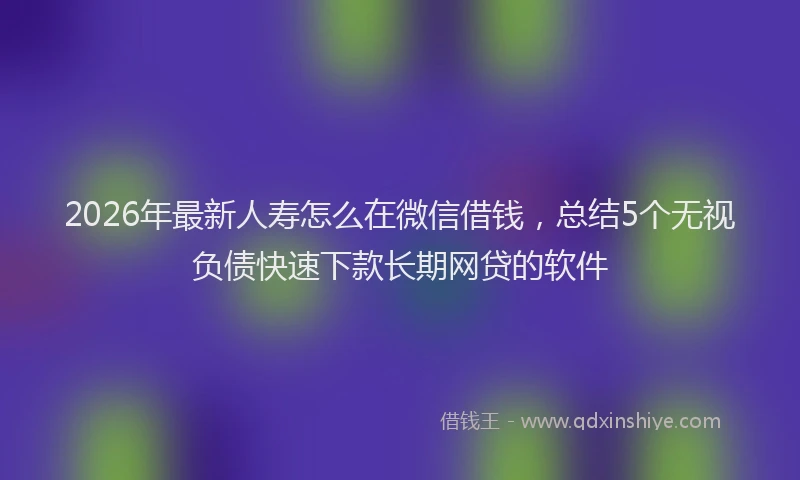 2026年最新人寿怎么在微信借钱，总结5个无视负债快速下款长期网贷的软件