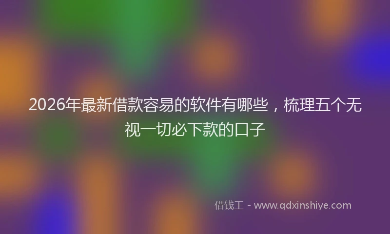2026年最新借款容易的软件有哪些，梳理五个无视一切必下款的口子