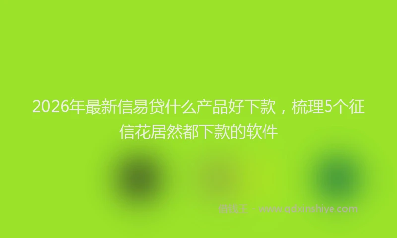 2026年最新信易贷什么产品好下款，梳理5个征信花居然都下款的软件