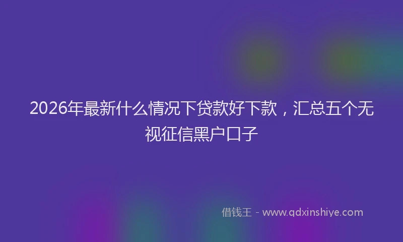 2026年最新什么情况下贷款好下款,汇总五个无视征信黑户口子