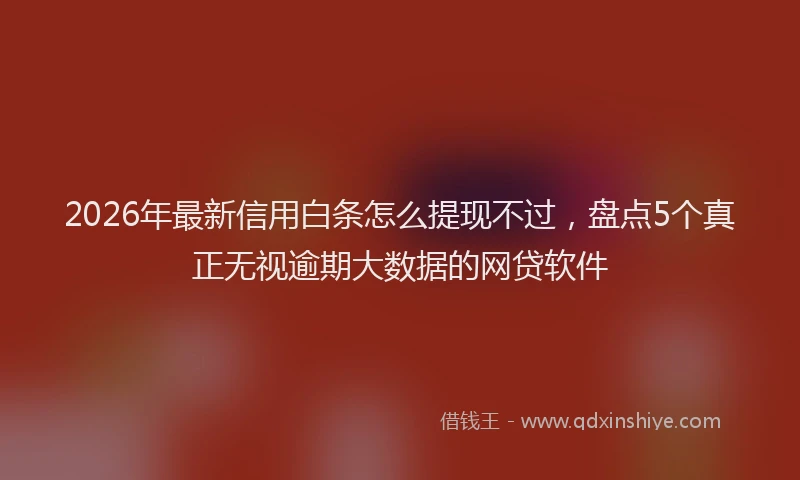 2026年最新信用白条怎么提现不过,盘点5个真正无视逾期大数据的网贷软件