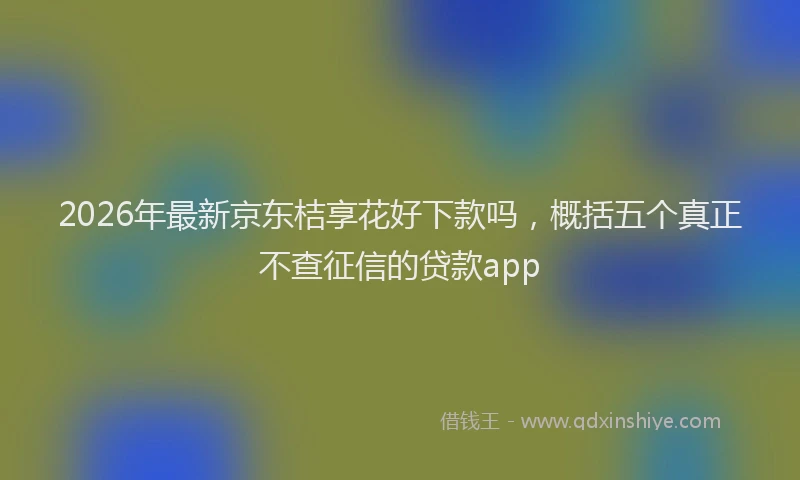 2026年最新京东桔享花好下款吗,概括五个真正不查征信的贷款app